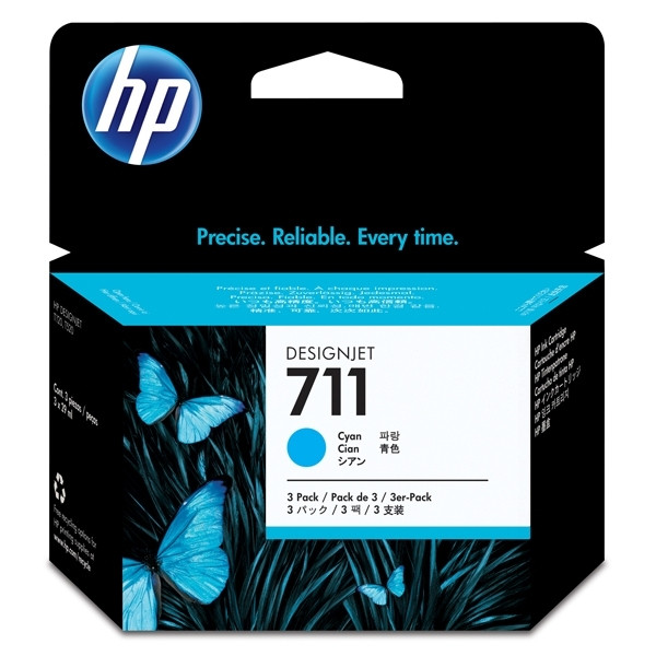 HP Pakiet HP 711 (CZ134A) 3 x tusz niebieski, oryginalny CZ134A 044204 - 1
