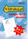 Promocja: naklejki matowe, pionowe (2 pod sobą): 5 opakowań + 1 GRATIS  060110