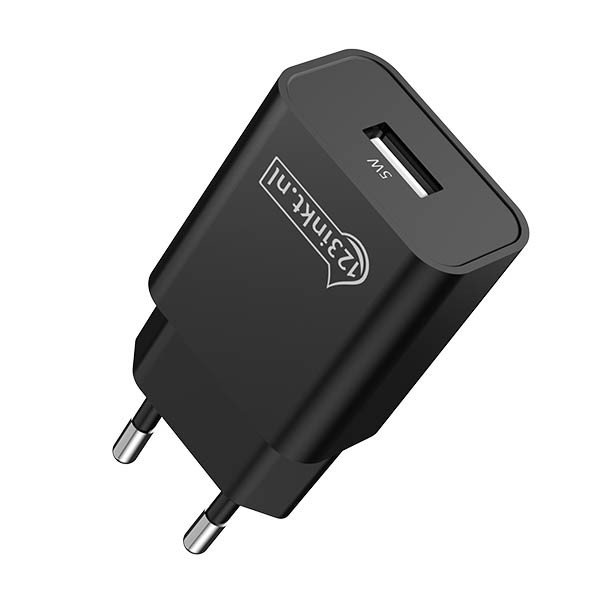 Ładowarka USB-A | 5W | czarna | 123drukuj 302913 - 2