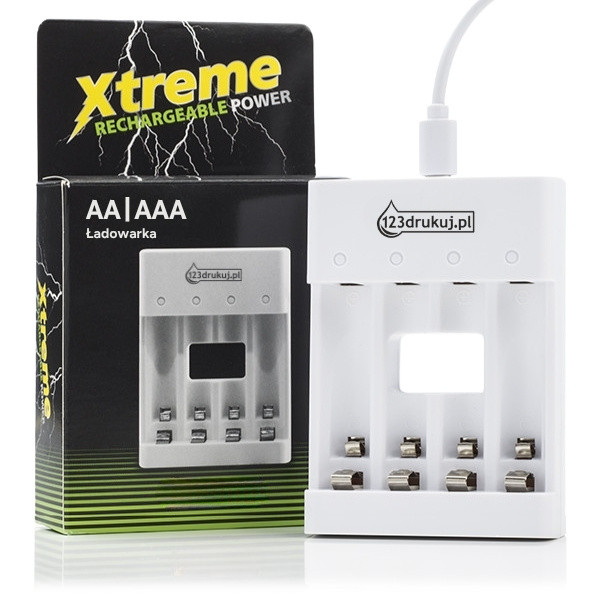Ładowarka do akumulatorów AA i AAA (USB), 123drukuj ADR00180 - 1