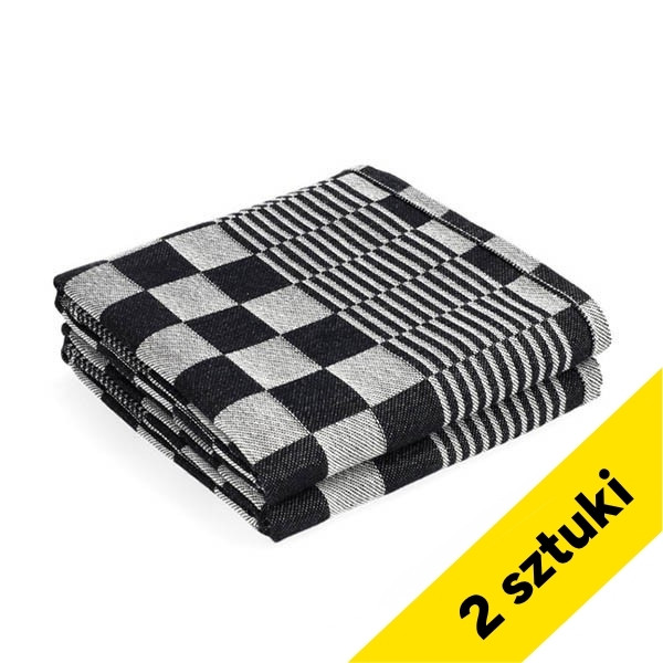 Ściereczki kuchenne 123drukuj 65 x 65 cm, czarna krata (2 sztuki) SDR06463 - 1