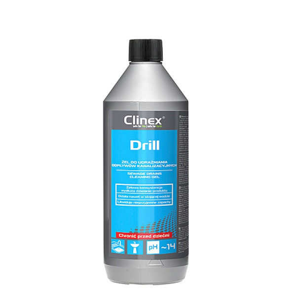 Żel do udrażniania odpływów kanalizacyjnych CLINEX Drill (1 litr) 700204 - 1