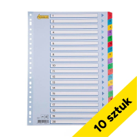 10x Przekładki tekturowe A4 numerowane, kolorowe (12 zakładek | 23 otwory), 123drukuj 301621