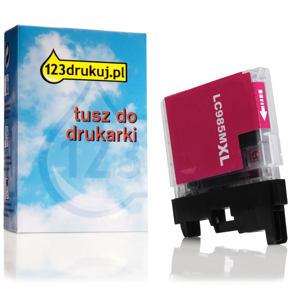 123drukuj zamiennik Brother LC-985M XL tusz czerwony, zwiększona pojemność LC985MC 028334 - 1