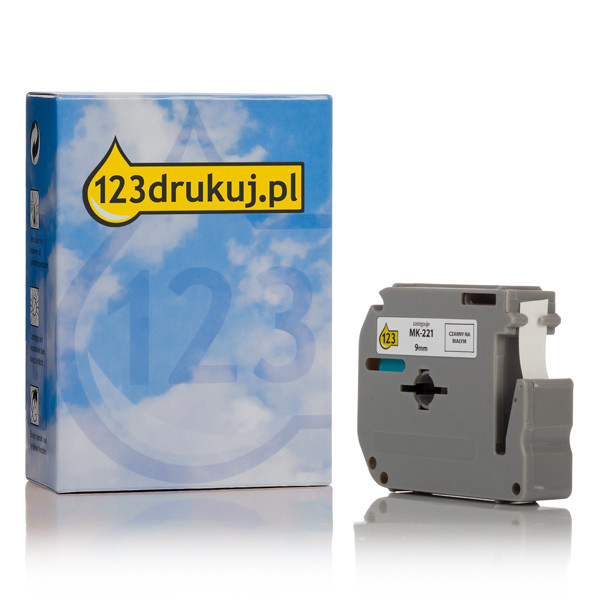 123drukuj zamiennik Brother M-K221BZ taśma, nadruk czarny na białym tle, 9 mm MK221BZC 080601 - 1