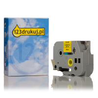 123drukuj zamiennik Brother TZe-651 taśma, nadruk czarny na żółty tle, 24 mm