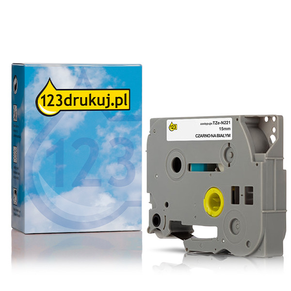 123drukuj zamiennik Brother TZe-N201 taśma nielaminowana 3,5 mm, czarny na białym 080609 - 1