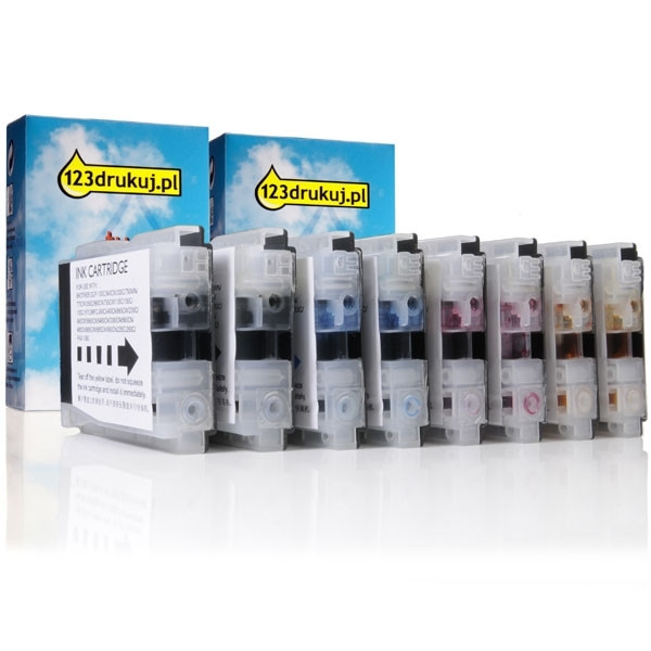 123drukuj zamiennik Zestaw promocyjny: 2 x komplet tuszów do serii LC-1000 (czarny + 3 kolory) LC-1000VALBPC 127206 - 1