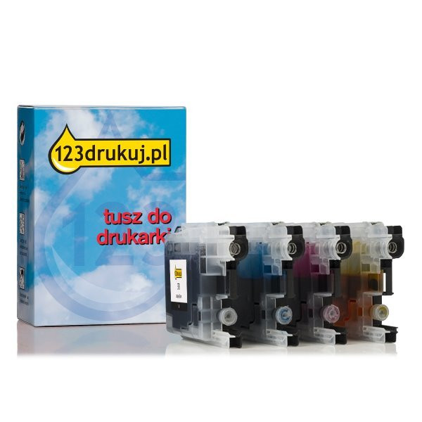 123drukuj zamiennik Zestaw promocyjny: komplet tuszów do serii Brother LC-221 (czarny + 3 kolory) 127222 - 1
