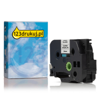 123drukuj zamiennik Brother TZe-SE5 taśma zabezpieczająca / plombowa, czarny na białym 24 mm 080557