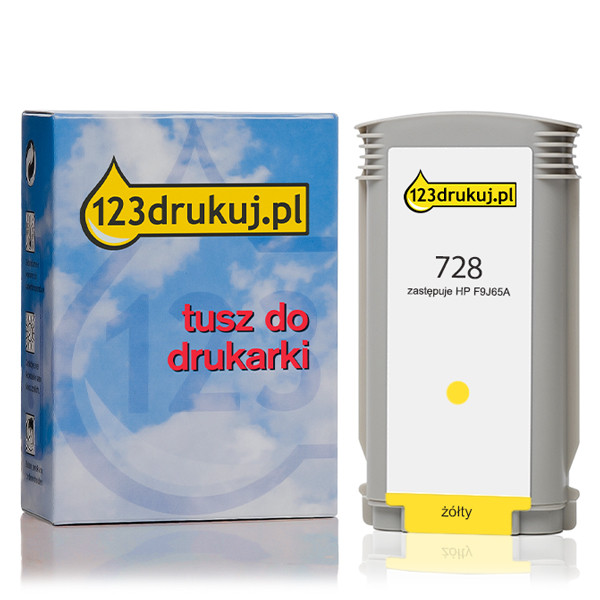 123drukuj zamiennik HP 728 (F9J65A) tusz żółty, zwiększona pojemność F9J65AC 044495 - 1