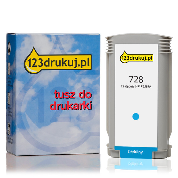 123drukuj zamiennik HP 728 (F9J67A) tusz niebieski, zwiększona pojemność F9J67AC 044491 - 1