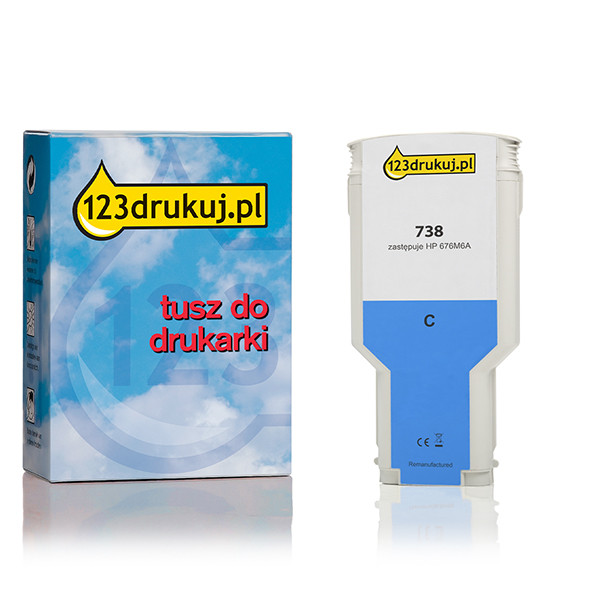 123drukuj zamiennik HP 738 (676M6A) tusz niebieski, zwiększona pojemność 676M6AC 093289 - 1