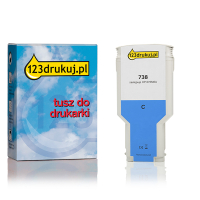 123drukuj zamiennik HP 738 (676M6A) tusz niebieski, zwiększona pojemność 676M6AC 093289