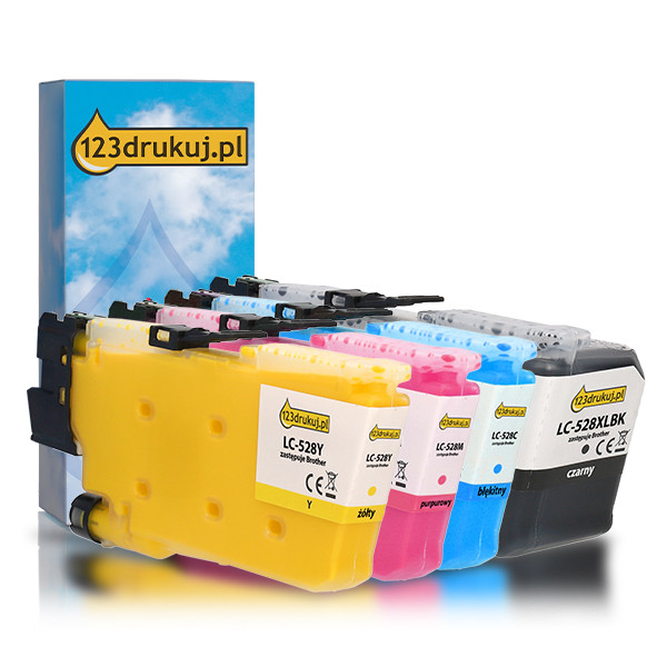 123drukuj zamiennik Zestaw promocyjny: komplet tuszów do serii LC-528 czarny + 3 kolory 051599 - 1