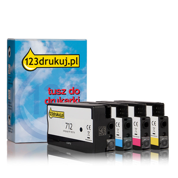 123drukuj zamiennik zestaw promocyjny: HP 712 czarny + 3 kolory  160219 - 1