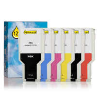 123drukuj zamiennik zestaw promocyjny: HP 746 MBK/CR/C/M/Y/PBK 2x czarny + 4 kolory 160236