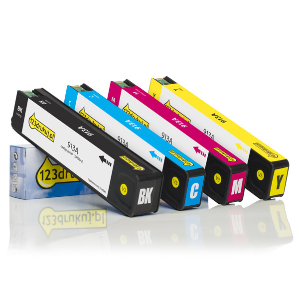 123drukuj zamiennik zestaw promocyjny: HP 913A czarny + 3 kolory  160168 - 1