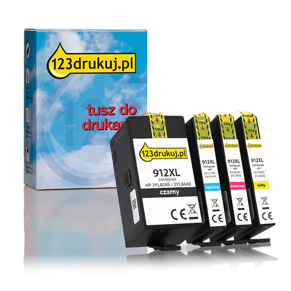 123drukuj zamiennik zestaw promocyjny HP 912XL czarny + 3 kolory 160197 - 1