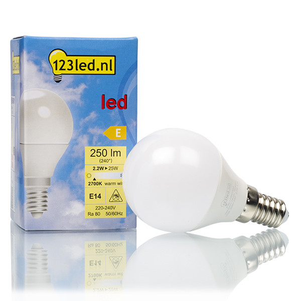 123inkt Żarówka E14 LED 123led | kula | matowa | 2700K | 2,2 W (25 W)  LDR01632 - 1