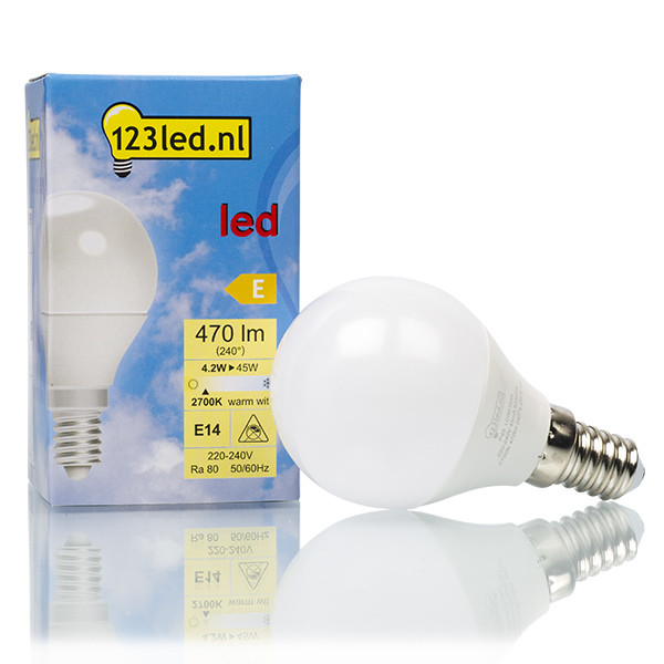 123inkt Żarówka E14 LED 123led | kula | matowa | 2700K | 4,2 W (45 W)  LDR01634 - 1