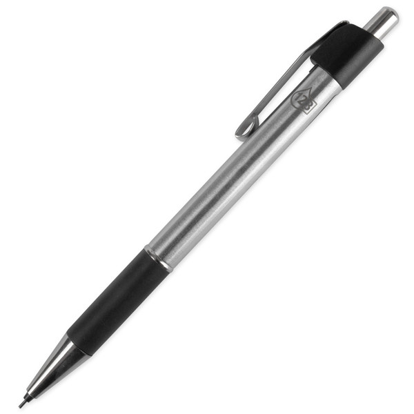 123inkt Ołówek automatyczny 0,5 mm z gumowym uchwytem, 123 (srebrny) 152042C 77505C 892276C P205-AC 300358 - 1