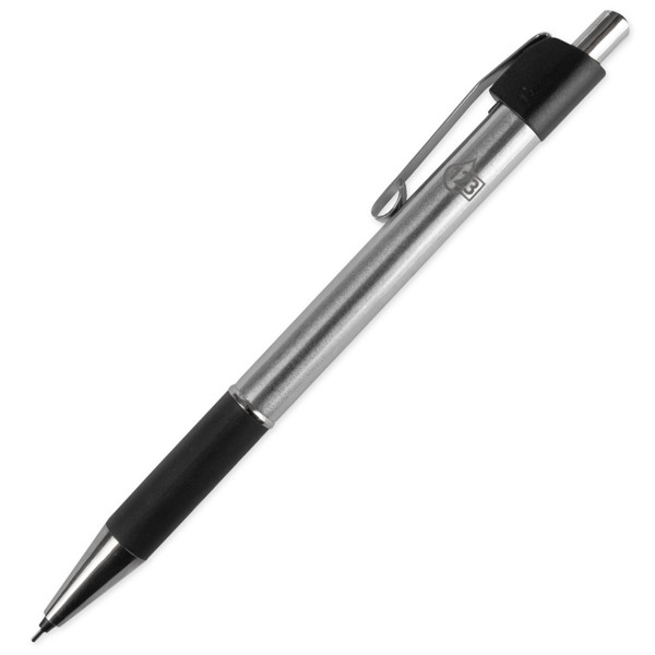 123inkt Ołówek automatyczny 0,7 mm z gumowym uchwytem, 123 (srebrny) 77507C 892277C P207C 300359 - 1
