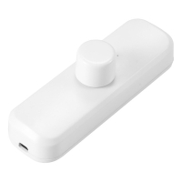 Ściemniacz nakablowy LED z pokrętłem | 0-25 W | biały | 123led LDR06202