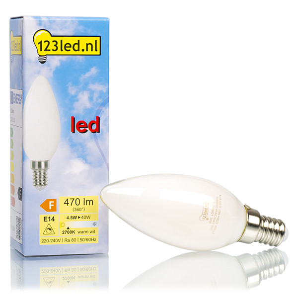 Żarówka E14 LED 123led | świeca C35 | matowa | ściemnialna | 2700K | 4,5 W (40 W) LDR01618 - 1