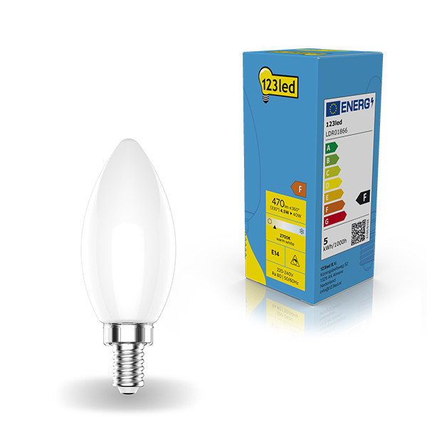 Żarówka E14 LED 123led | świeca C35 | matowa | ściemnialna | 2700K | 4,5 W (40 W) LDR01866 - 1