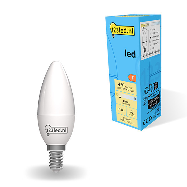 Żarówka E14 LED 123led | świecowa | matowa | 2700K | 4,9 W (40 W) LDR01854 - 1