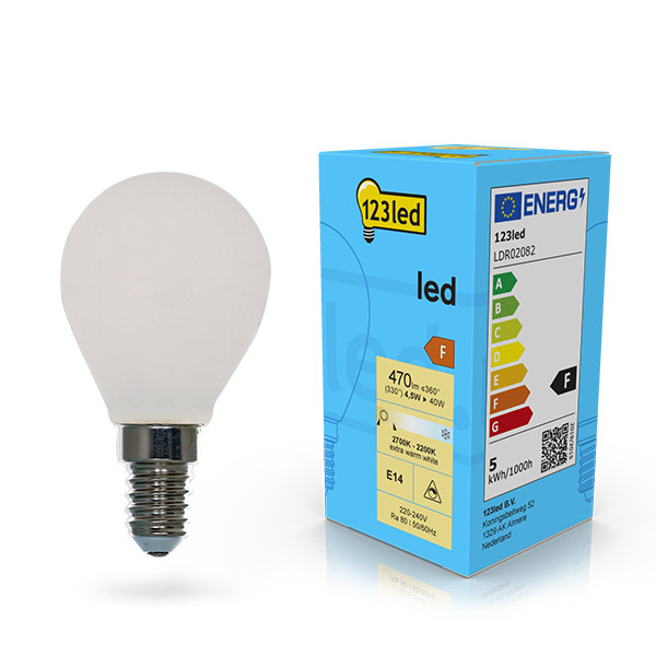 Żarówka E14 LED 123led | kula G45 | matowa | ściemnialna | 2200-2700K | 4,5 W (40 W) LDR02082 - 1