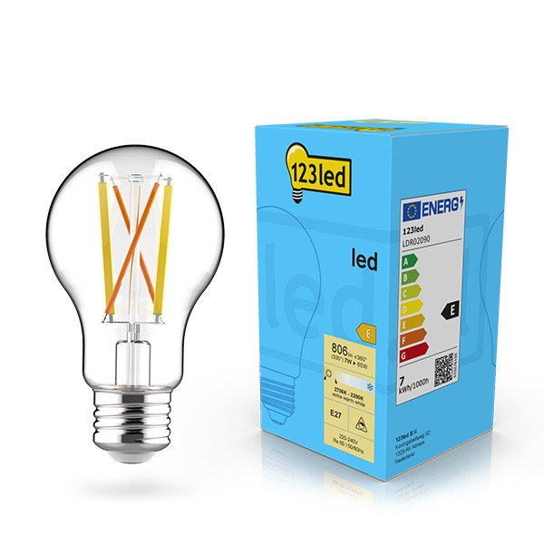 Żarówka E27 filamentowa LED 123led | gruszka A60 | ściemnialna | 2200-2700K | 7 W (60 W) LDR02090 - 1