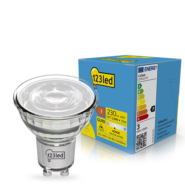 Żarówka GU10 LED 123led | spot | ściemnialna | 4000K | 3 W (35 W) LDR02278 - 1