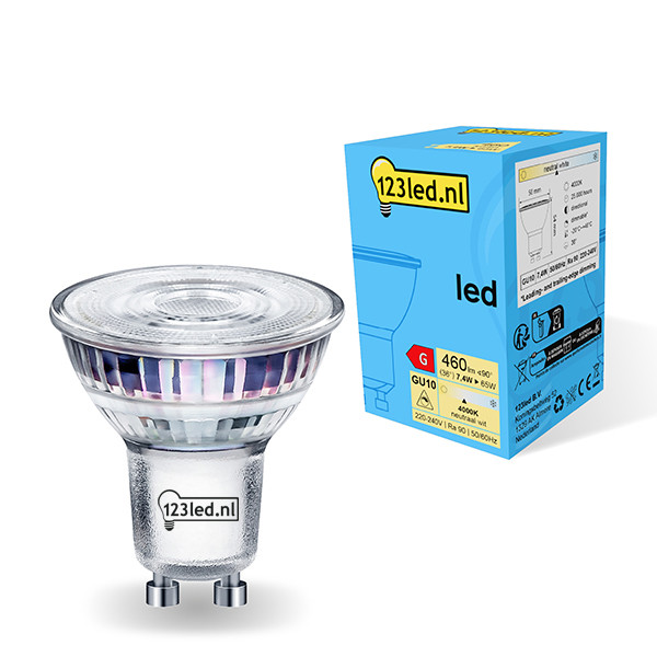 Żarówka GU10 LED 123led | spot | ściemnialna | 4000K | 7,4 W (65 W) LDR01736 - 1