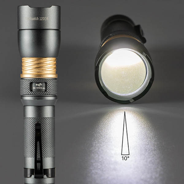 Latarka akumulatorowa LED 5000K 1200 lumenów IP67 aluminium, 123led LDR06746 - 5