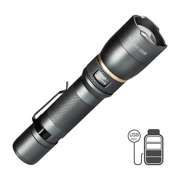 Latarka akumulatorowa LED 5000K 1200 lumenów IP67 aluminium, 123led LDR06746 - 1