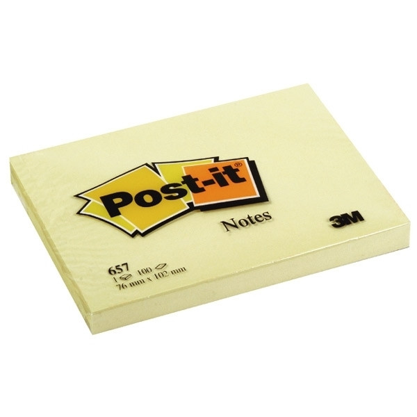 3M Karteczki samoprzylepne żółte POST-IT 76x102 mm (100 kartek) 657GE 201006 - 1