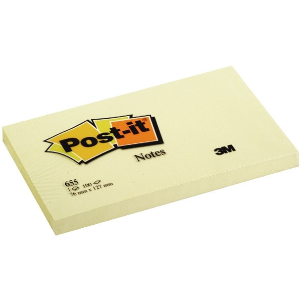 3M Karteczki samoprzylepne żółte POST-IT 76x127 mm (100 kartek) 655GE 201008 - 1
