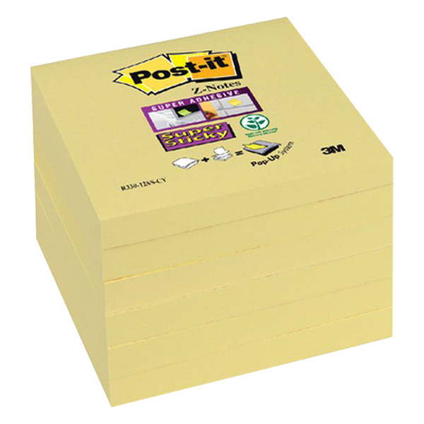 3M Karteczki samoprzylepne Z-notes super lepkie, żółte 3M POST-IT 76 x 76 mm (90 kartek) S330Y 201024 - 1