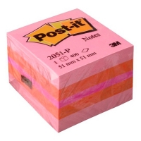 3M Karteczki samoprzylepne różowe 3M POST-IT 51 x 51 mm (400 kartek) 2051P 201318