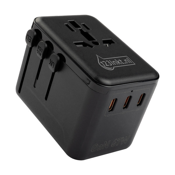 Adapter/ładowarka podróżna 67 W (1x USB-A + 3x USB-C), 123drukuj 390045 - 1