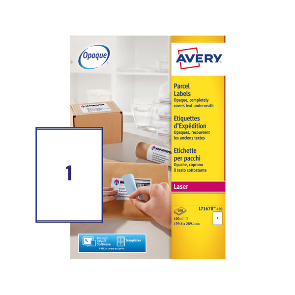 Avery ​​​​​​​Etykiety kryjące wysyłkowe Avery Zweckform J8167B-10, 100 etykiet, 199,6 x 289,1 mm L7167B-100 212809 - 1