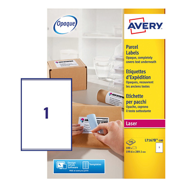 Avery ​​​​​​​Etykiety kryjące wysyłkowe Avery Zweckform J8167B-10, 100 etykiet, 199,6 x 289,1 mm L7167B-100 212809 - 1