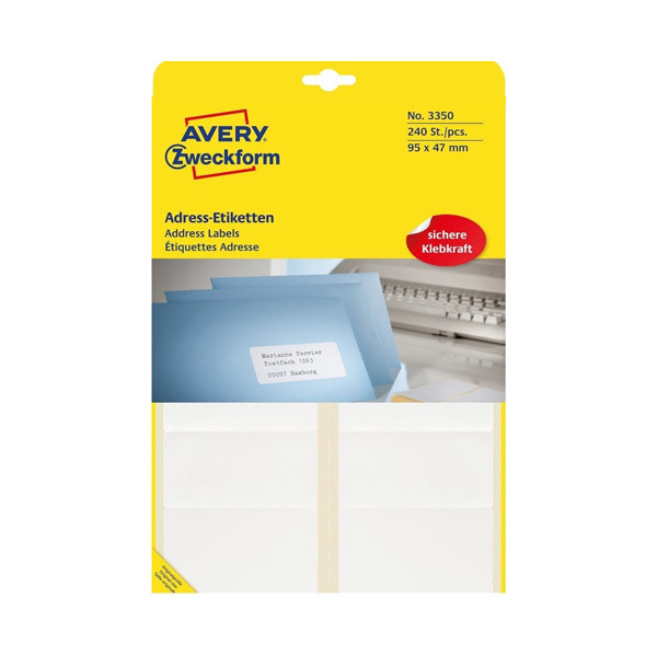 Avery Etykiety adresowe Avery Zweckform 3350 ReadyIndex, 240 etykiet, 95 x 47 mm L3350 212314 - 1
