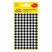 Avery Etykiety do znakowania Avery Zweckform 3009 czarne, 416 etykiet, fi 8 mm 3009 212320