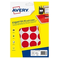 Avery Etykiety do znakowania Avery Zweckform PET30R czerwone, 240 etykiet, fi 30 mm AV-PET30R 212724