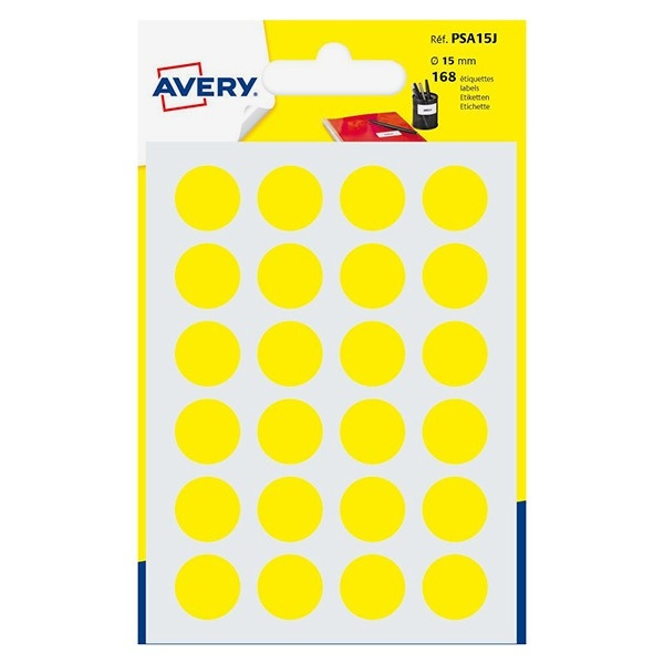 Avery Etykiety do znakowania Avery Zweckform PSA15J żółte, 168 etykiet, fi 15 mm AV-PSA15J 212719 - 1