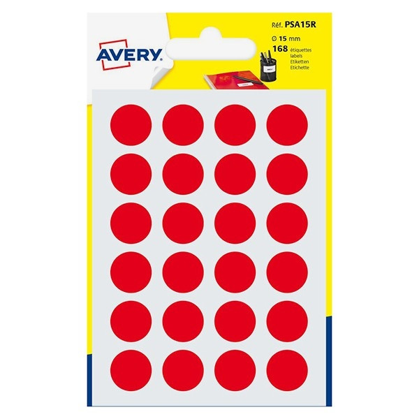 Avery Etykiety do znakowania Avery Zweckform PSA15J czerwone, 168 etykiet, fi 15 mm AV-PSA15R 212720 - 1