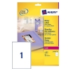 Etykiety o wysokim połysku Avery L7767-40, 40 etykiet, 210 x 297 mm 212662 - 1